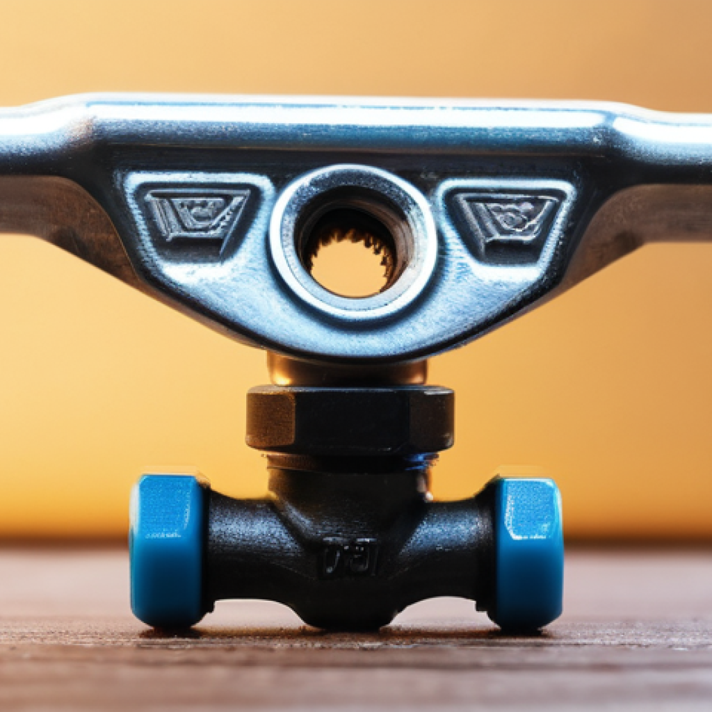 스케이트 하드웨어 관리법 - **Prompt 1: The Precision of Skateboard Trucks**
    "A highly detailed, close-up studio shot of a s...