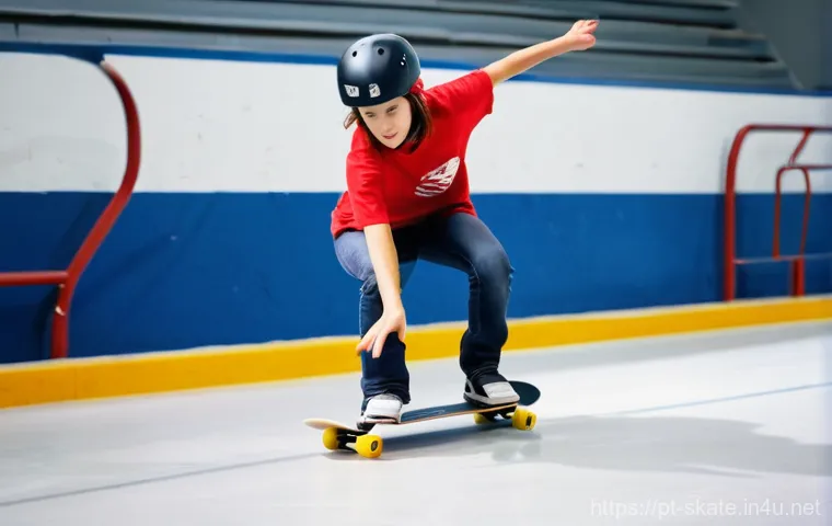 스케이트 레슨 후기 작성법 - **Prompt 2: Community and Encouragement at the Skatepark**
    "A diverse group of skateboarders of ...