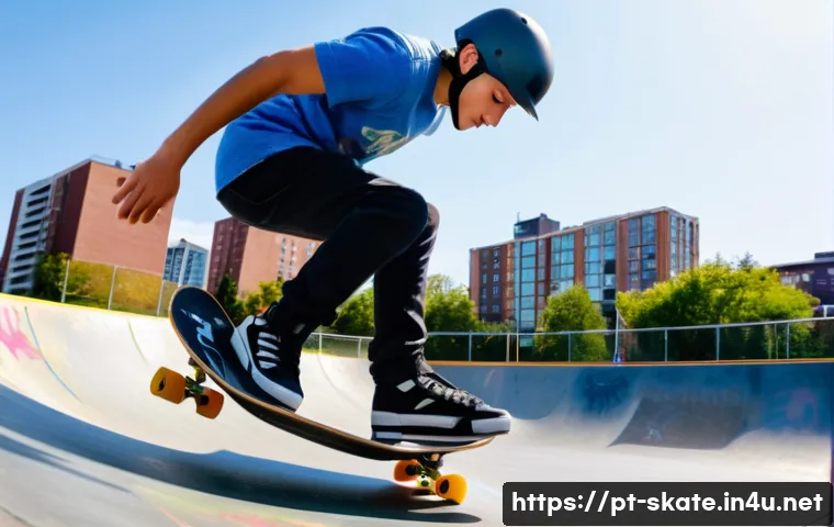 스케이트 관련 유튜브 채널 - A young adult skateboarder wearing full protective gear including a helmet, knee pads, elbow pads, a...